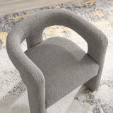 Cael Boucle Upholstered Armchair in Light Gray