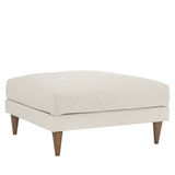 Manor Down Filled Overstuffed Ottoman in Ivory Fabric