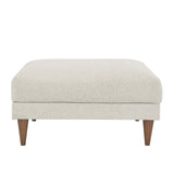 Manor Down Filled Overstuffed Ottoman in Ivory Fabric