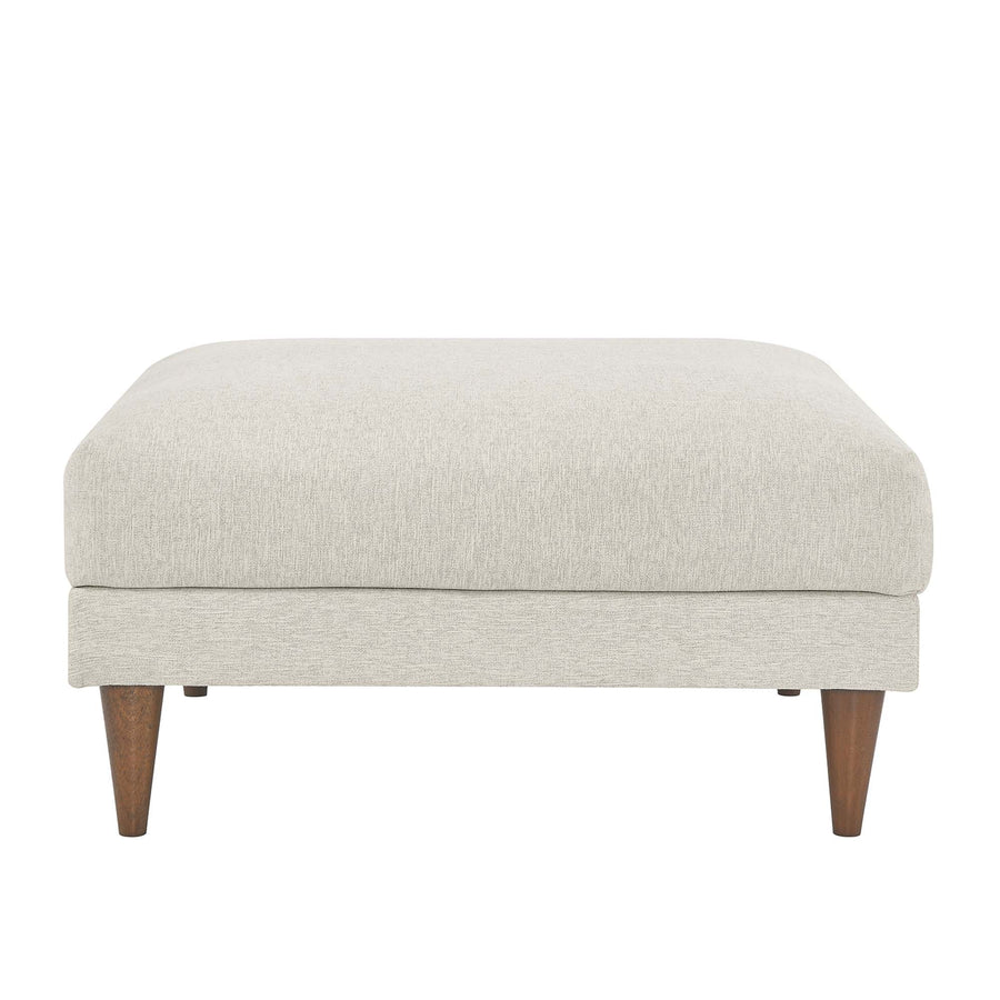 Manor Down Filled Overstuffed Ottoman in Ivory Fabric