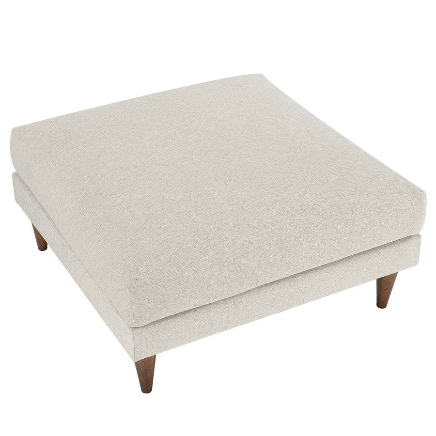 Manor Down Filled Overstuffed Ottoman in Ivory Fabric
