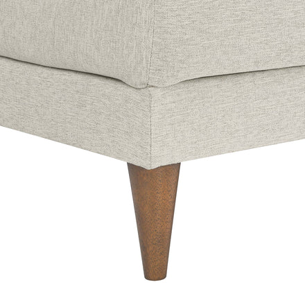Zoya Down Filled Overstuffed Ottoman in Ivory Fabric