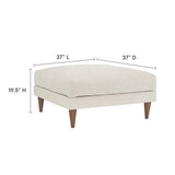 Manor Down Filled Overstuffed Ottoman in Ivory Fabric