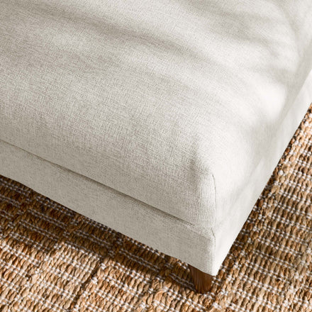 Zoya Down Filled Overstuffed Ottoman in Ivory Fabric