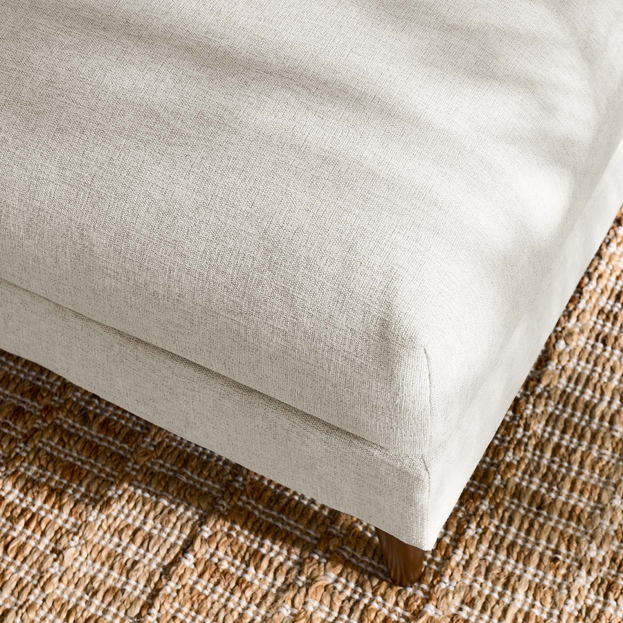 Manor Down Filled Overstuffed Ottoman in Ivory Fabric