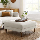 Manor Down Filled Overstuffed Ottoman in Ivory Fabric