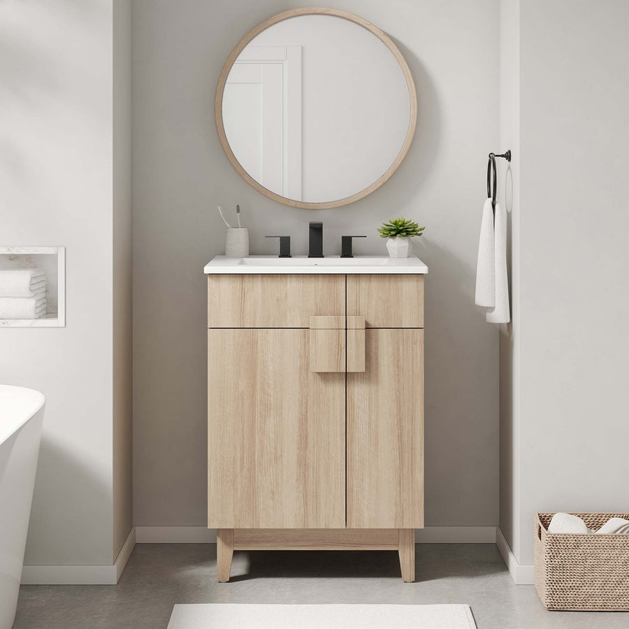 Summit 24" Bathroom Vanity in White Oak