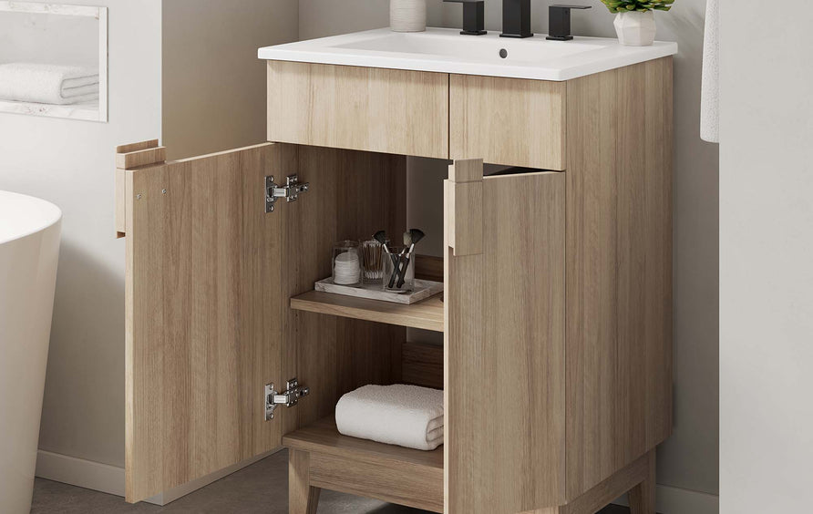 Summit 24" Bathroom Vanity in White Oak