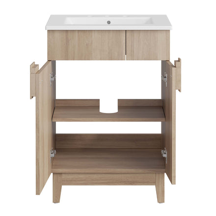 Miles 24" Bathroom Vanity in White Oak