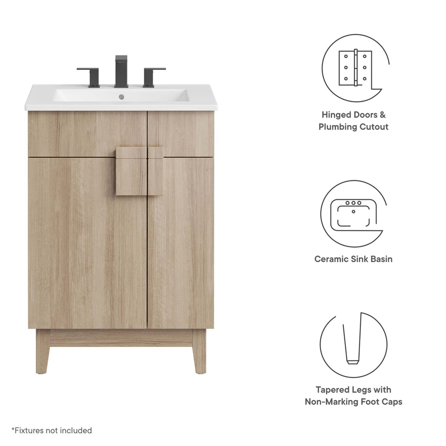 Summit 24" Bathroom Vanity in White Oak