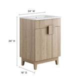 Summit 24" Bathroom Vanity in White Oak