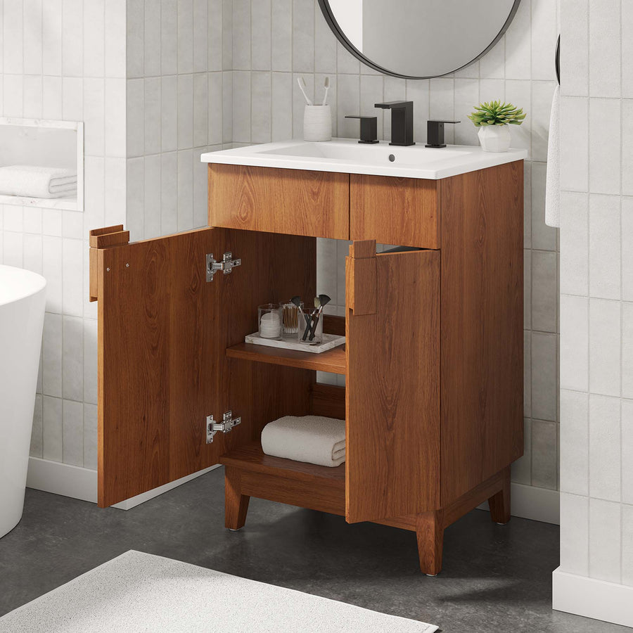 Summit 24" Bathroom Vanity in White Walnut