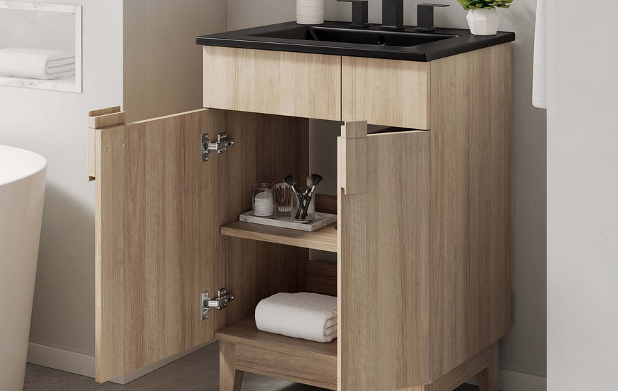 Summit 24" Bathroom Vanity in Black Oak