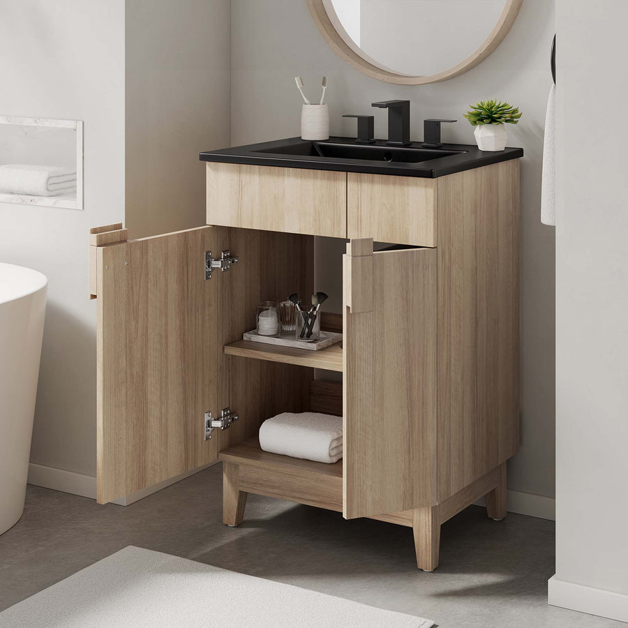 Summit 24" Bathroom Vanity in Black Oak