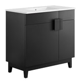 Summit 36" Bathroom Vanity in White Black