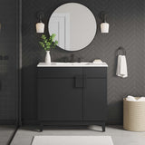 Summit 36" Bathroom Vanity in White Black