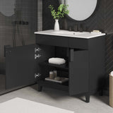 Summit 36" Bathroom Vanity in White Black