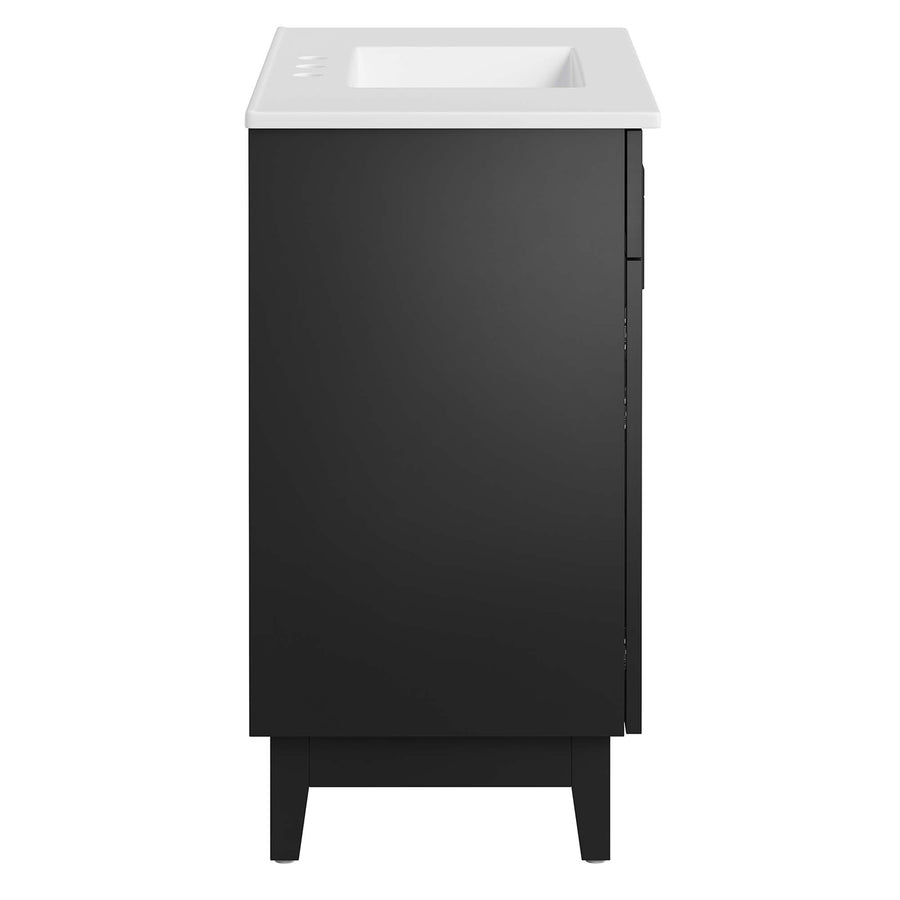 Summit 36" Bathroom Vanity in White Black