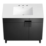 Summit 36" Bathroom Vanity in White Black