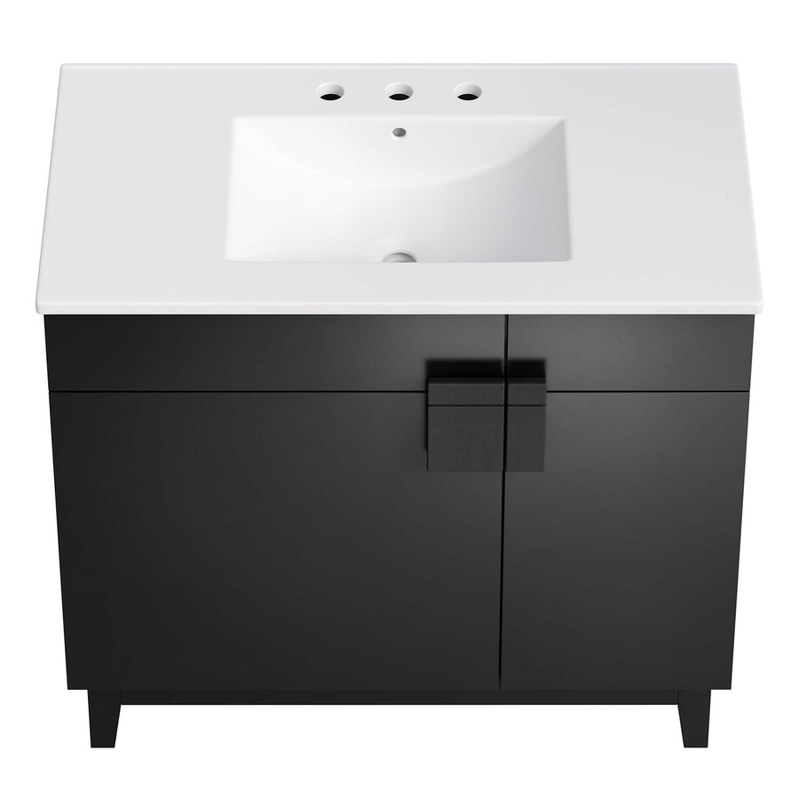 Summit 36" Bathroom Vanity in White Black