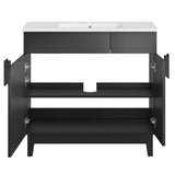 Summit 36" Bathroom Vanity in White Black
