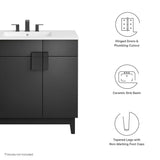 Summit 36" Bathroom Vanity in White Black