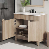 Summit 36" Bathroom Vanity in White Oak