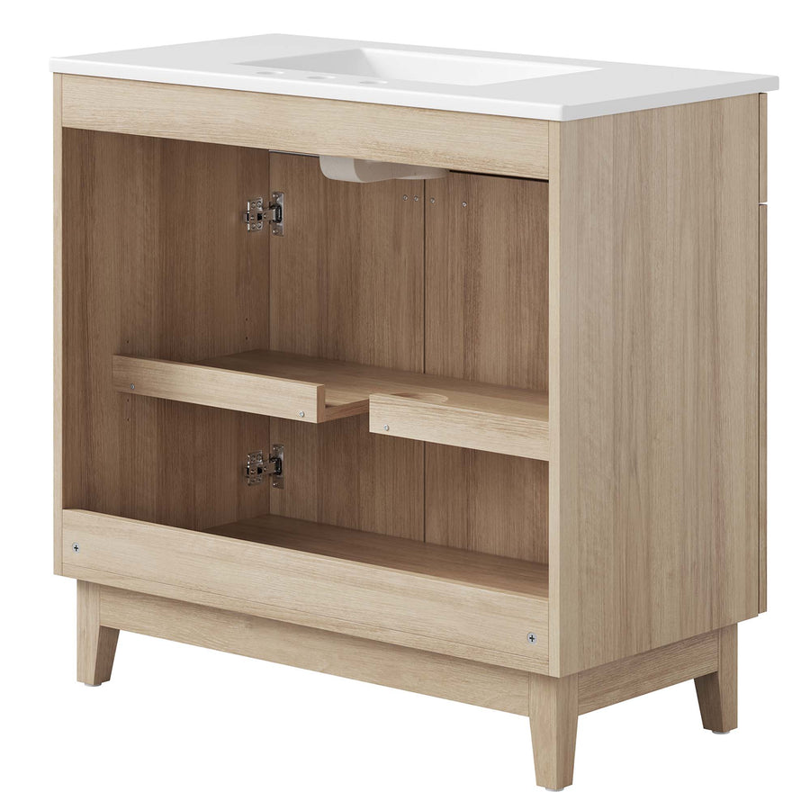 Summit 36" Bathroom Vanity in White Oak