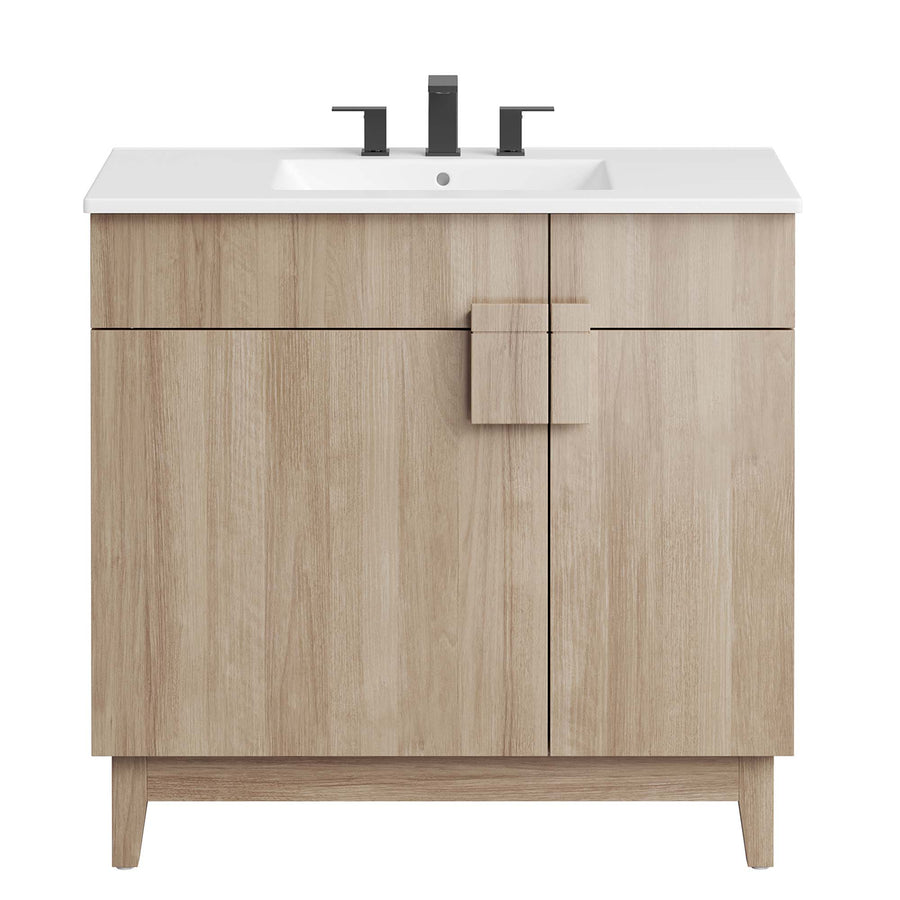 Summit 36" Bathroom Vanity in White Oak