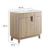 Summit 36" Bathroom Vanity in White Oak