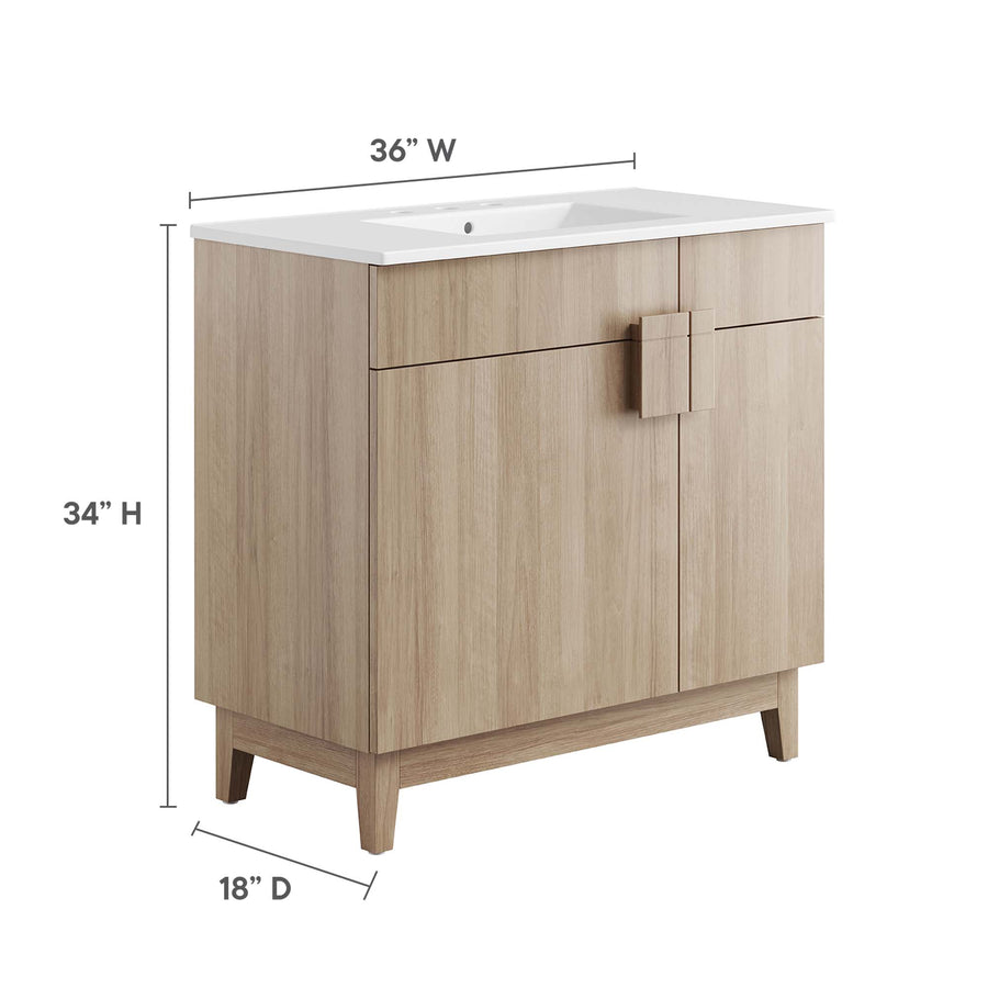 Summit 36" Bathroom Vanity in White Oak