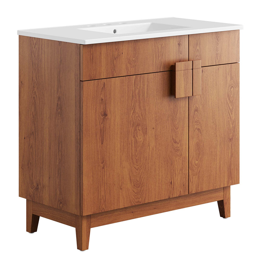 Summit 36" Bathroom Vanity in White Walnut