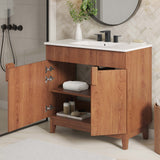 Summit 36" Bathroom Vanity in White Walnut