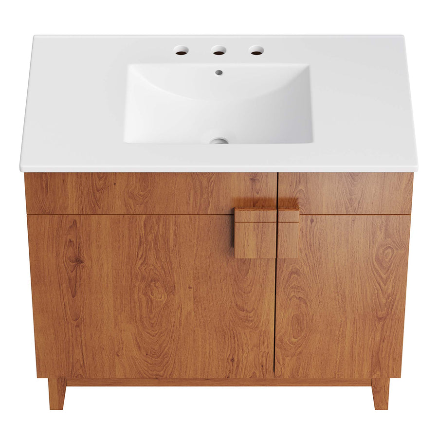 Summit 36" Bathroom Vanity in White Walnut