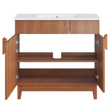 Summit 36" Bathroom Vanity in White Walnut