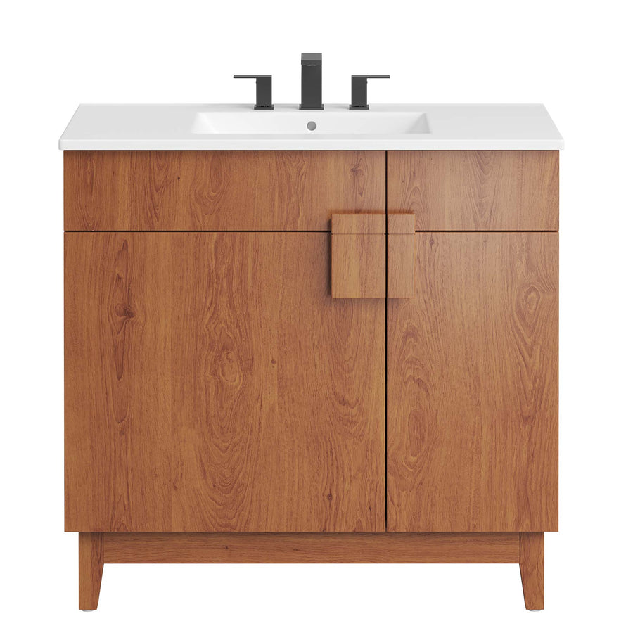 Summit 36" Bathroom Vanity in White Walnut