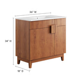 Summit 36" Bathroom Vanity in White Walnut