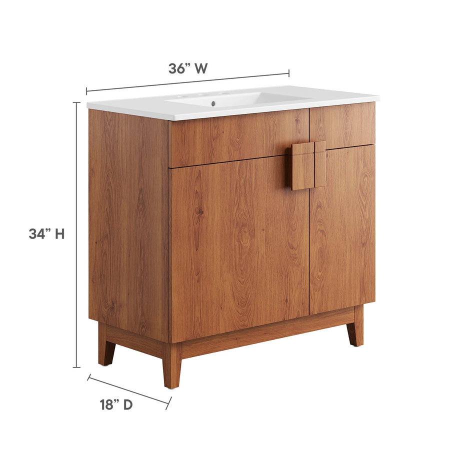 Summit 36" Bathroom Vanity in White Walnut