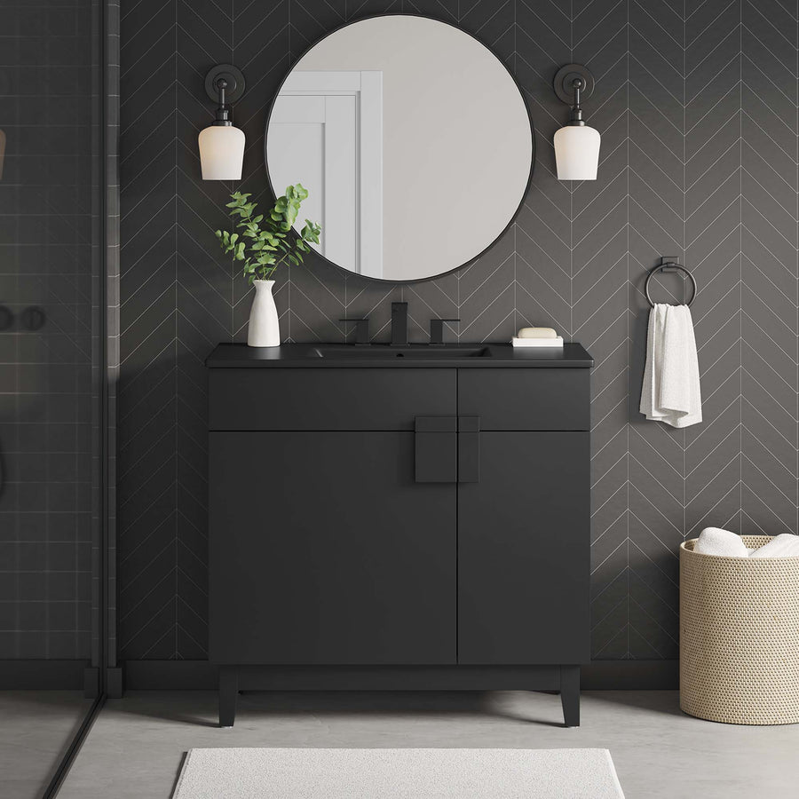 Summit 36" Bathroom Vanity in Black Black