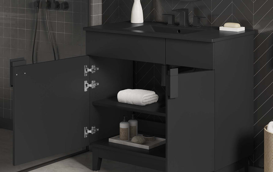 Summit 36" Bathroom Vanity in Black Black