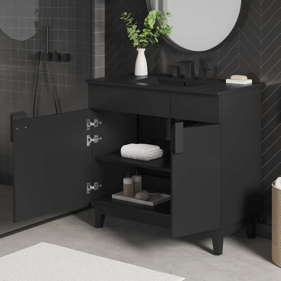 Summit 36" Bathroom Vanity in Black Black