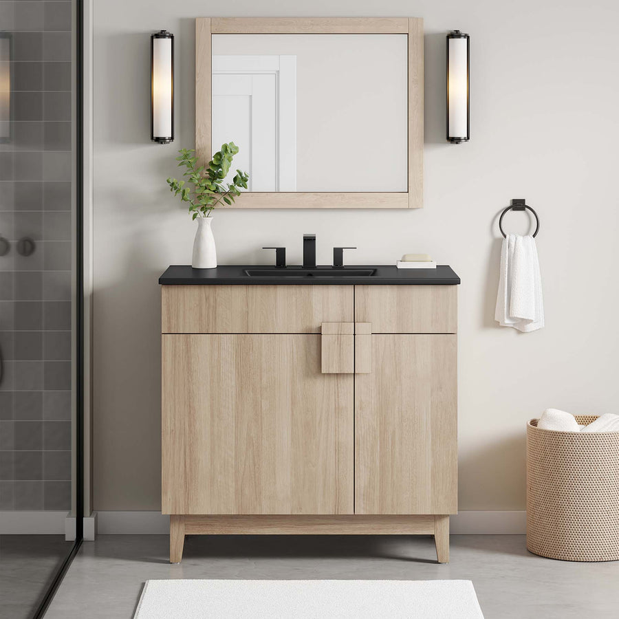 Summit 36" Bathroom Vanity in Black Oak
