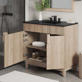 Summit 36" Bathroom Vanity in Black Oak