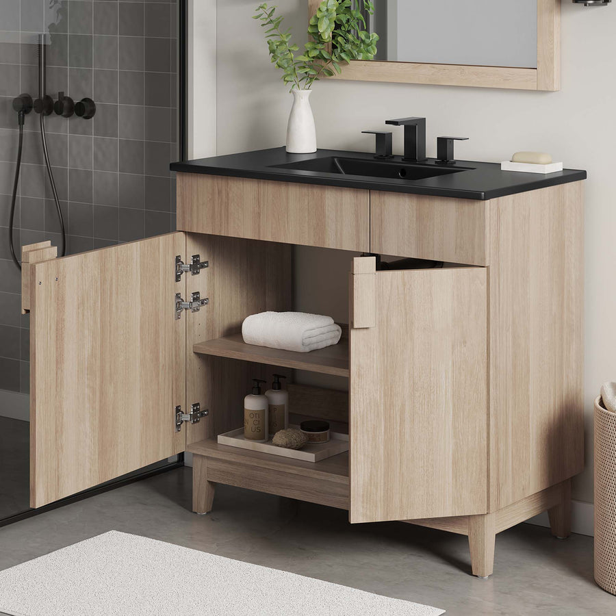 Summit 36" Bathroom Vanity in Black Oak