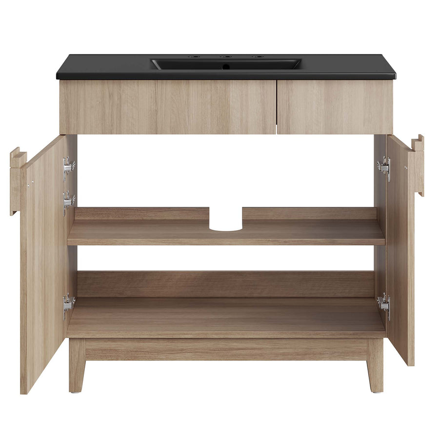 Summit 36" Bathroom Vanity in Black Oak