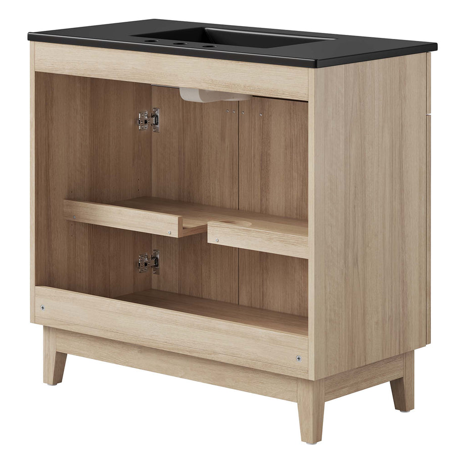 Summit 36" Bathroom Vanity in Black Oak