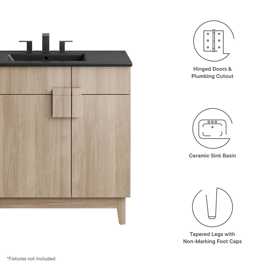 Summit 36" Bathroom Vanity in Black Oak