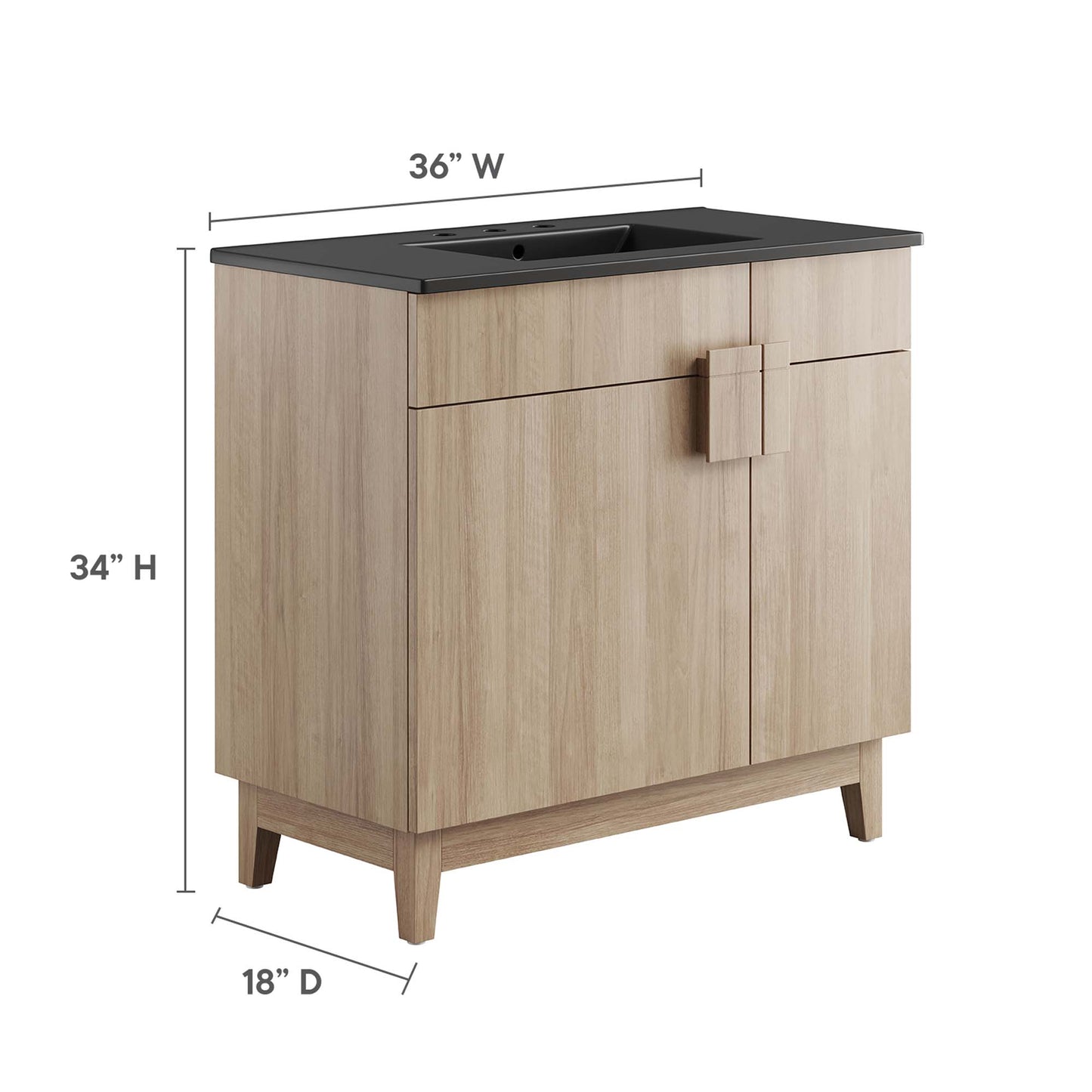Miles 36" Bathroom Vanity by Furniture For America