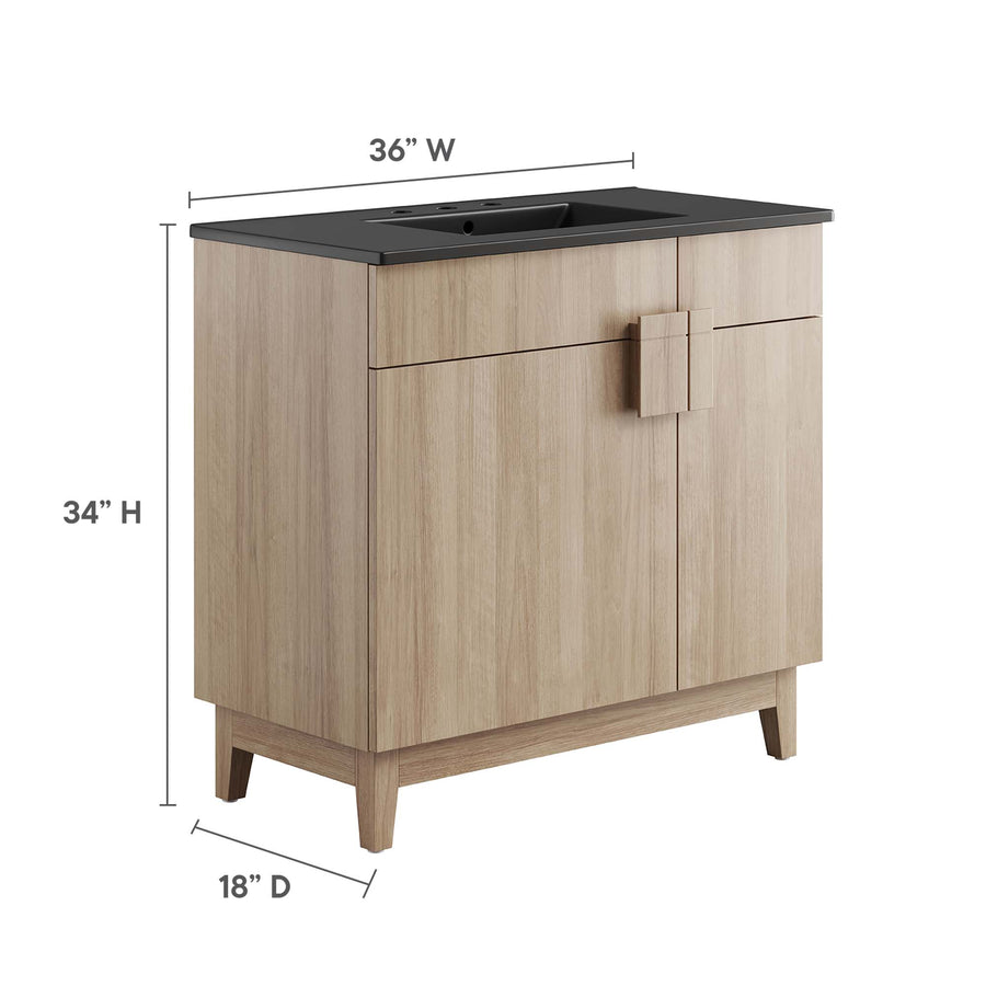 Summit 36" Bathroom Vanity in Black Oak