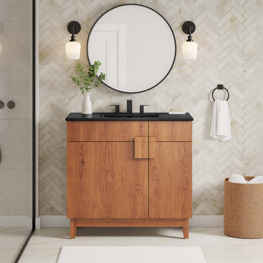 Summit 36" Bathroom Vanity in Black Walnut